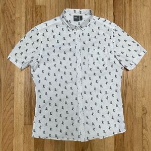 Mens graphic shorts sleeve button down